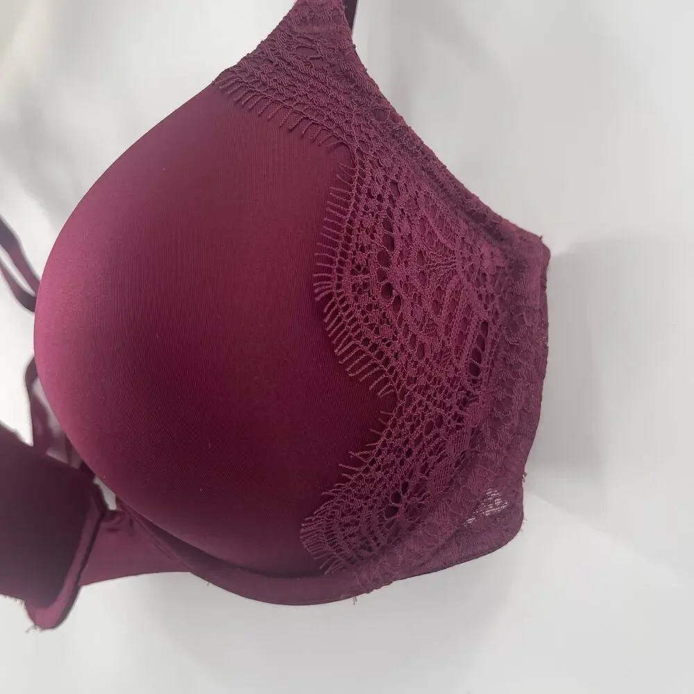 VICTORIA'S SECRET Bra Size 32D Dream Angels Push Up Plum Intimates Lingerie
